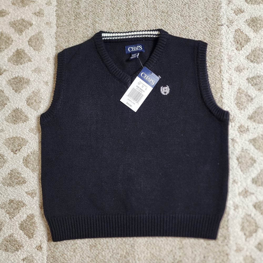 Chaps Sweater Vest New Boys XS 6/7